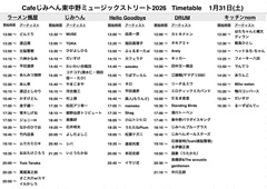 タイムテーブル 1月31日